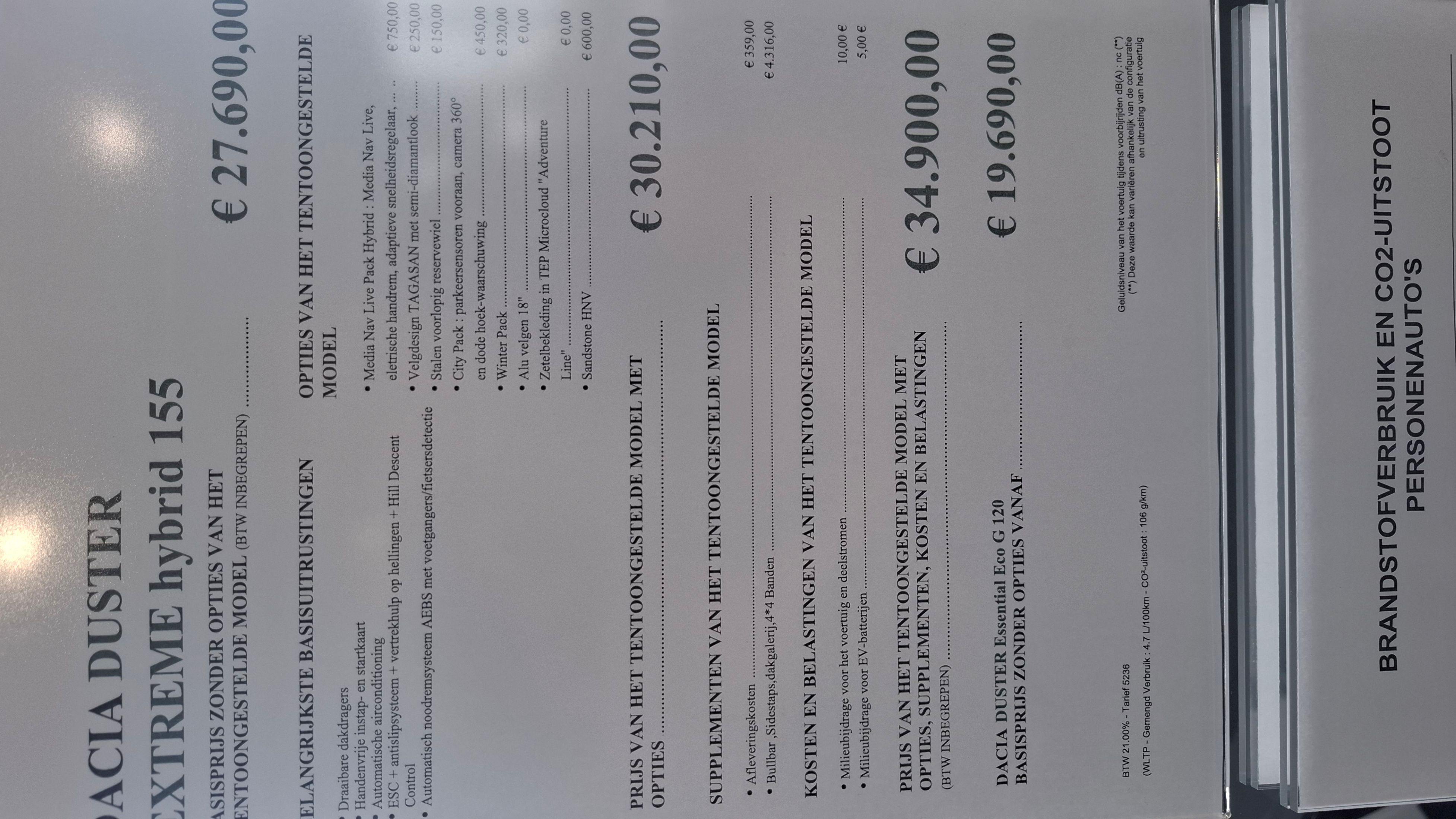 Dacia Duster Extreme Full Hybrid 155 Pk, full options
